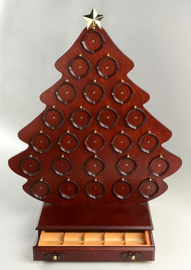 Jeweled Advent Ornament Calendar Wooden Display Tree - No Box by Lenox-1
