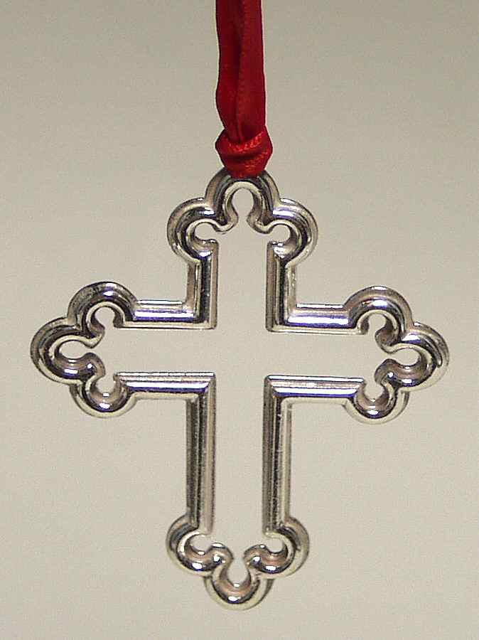 Cross Ornament 2002 Cross - With Box by Lunt Silver-1