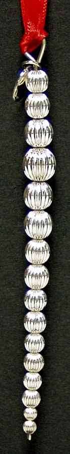 Icicle Ornament 2004 Sterling Bead Icicle - Boxed by Lunt Silver-1