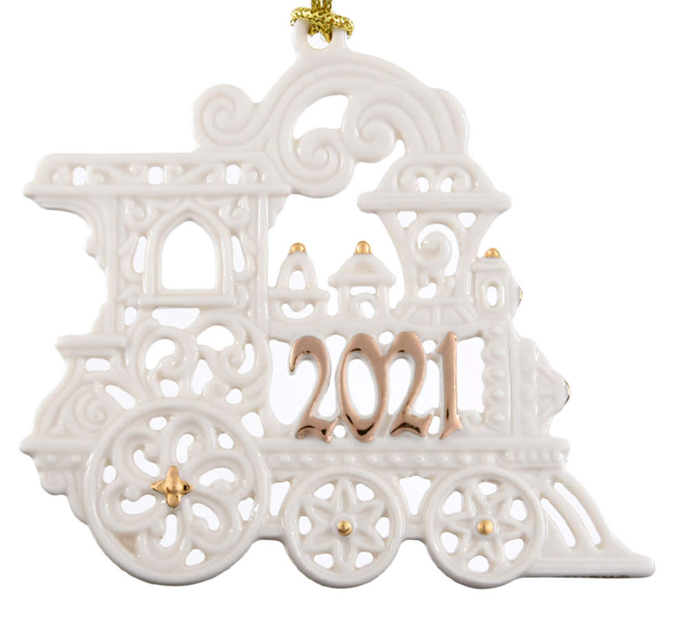 A Year To Remember Ornament 2021-Train - No Box by Lenox-1