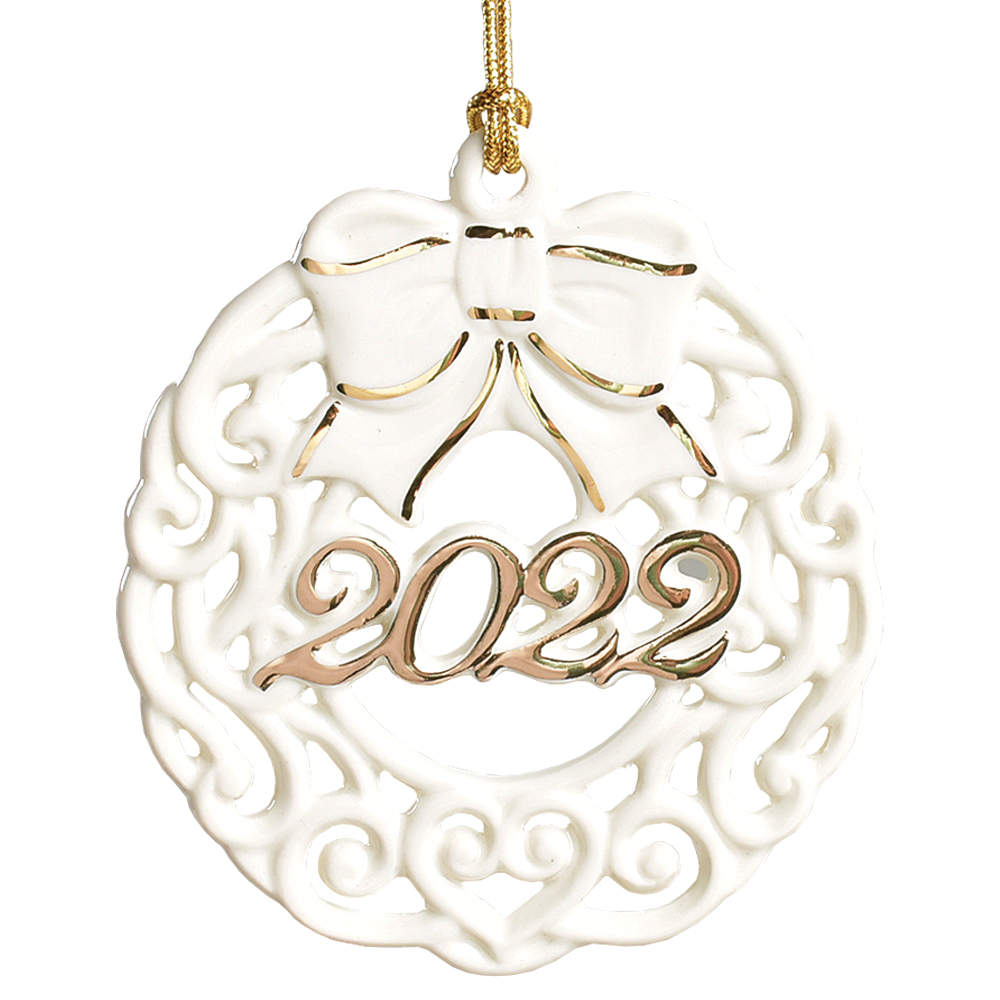 A Year To Remember Ornament 2022-Wreath - Boxed by Lenox-1