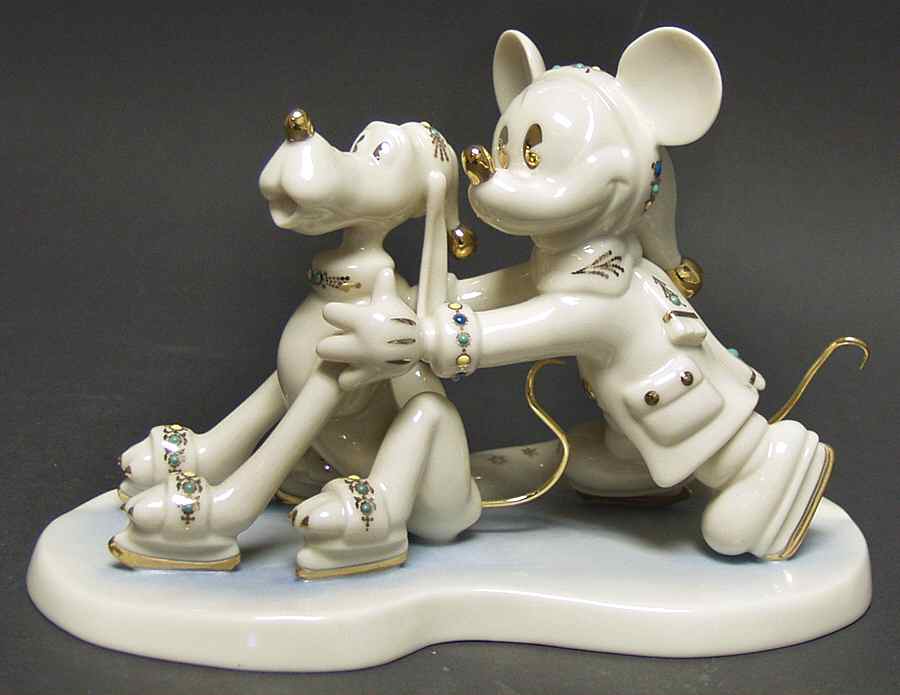China Jewels-Disney Collection Mickey & Pluto Skaters - No Box by Lenox-1