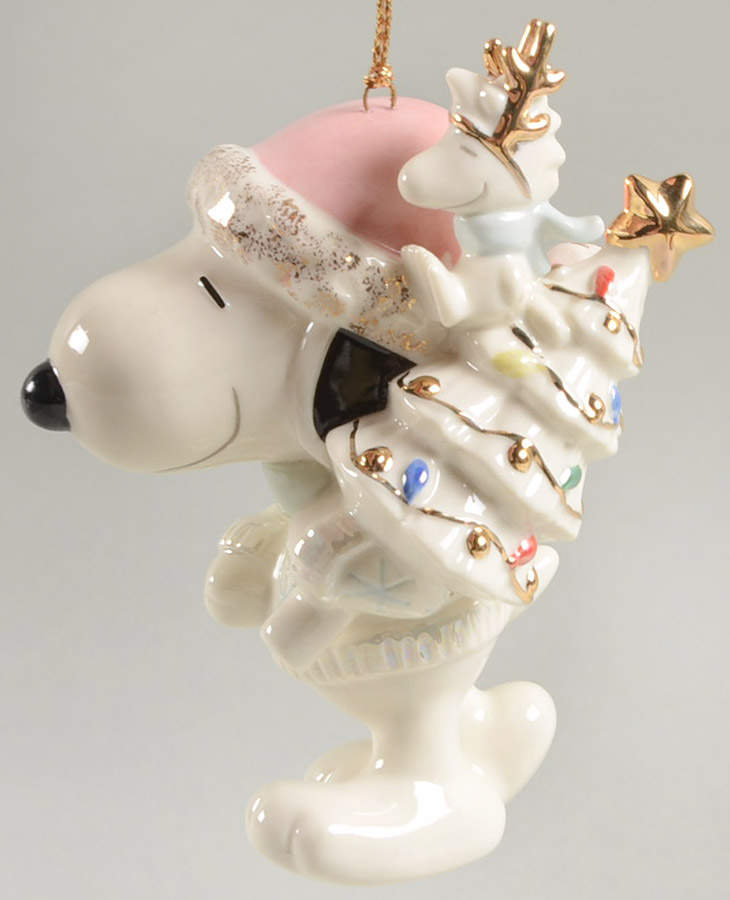 Whimsical Snoopy Ornaments Snoopy Holiday Cheer-Pink - No Box by Lenox-1