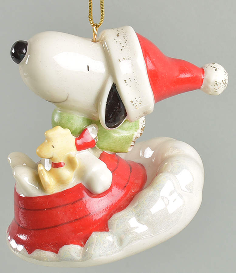 Whimsical Snoopy Ornaments Sledding With Snoopy - Boxed by Lenox-1
