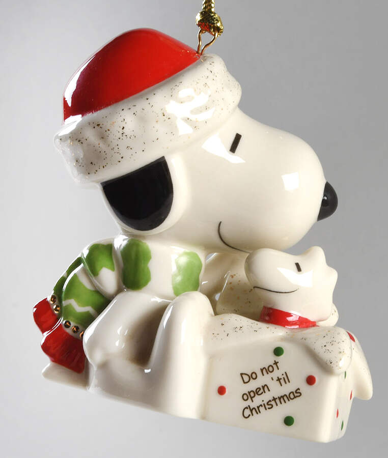 Whimsical Snoopy Ornaments A Surprise For Snoopy-Red - Boxed by Lenox-1
