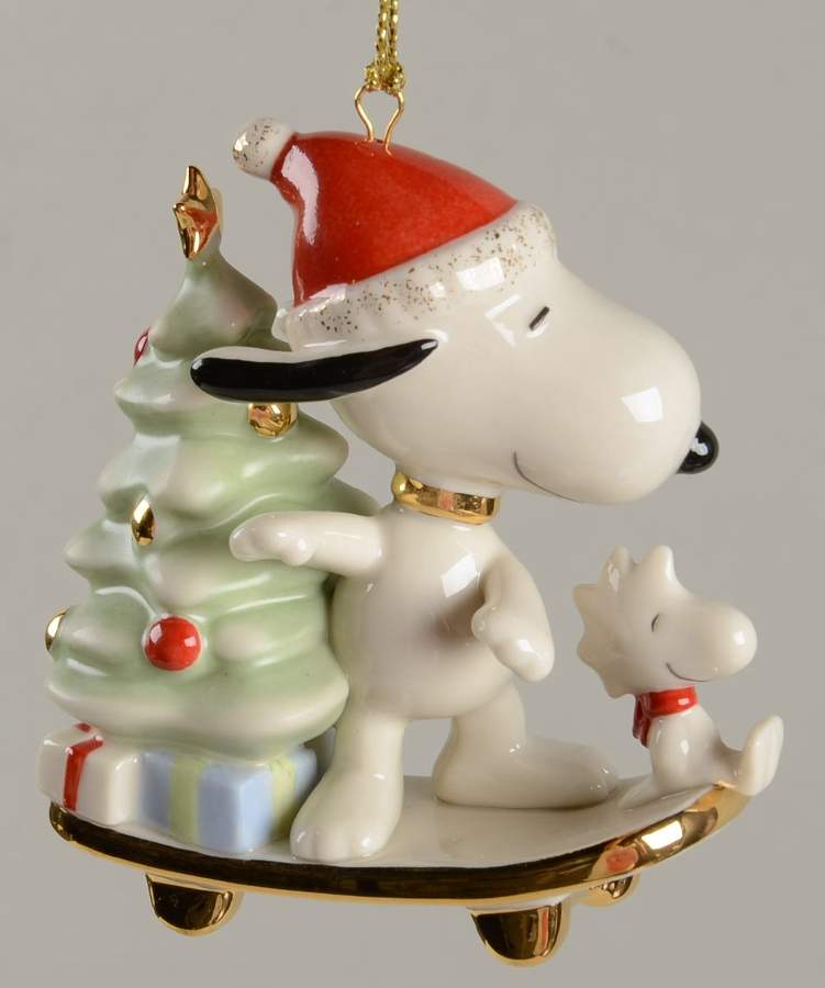 Whimsical Snoopy Ornaments Snoopy's Dashing Christmas-Red - Boxed by Lenox-1
