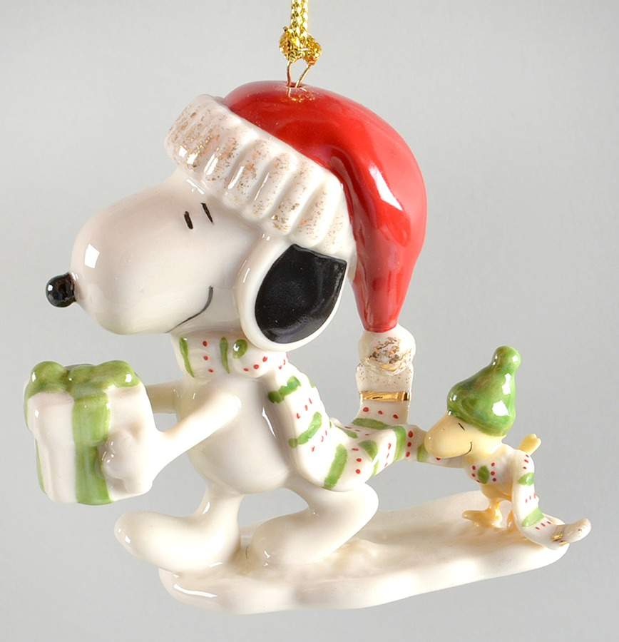 Whimsical Snoopy Ornaments Snoopy's Holiday Gift - No Box by Lenox-1
