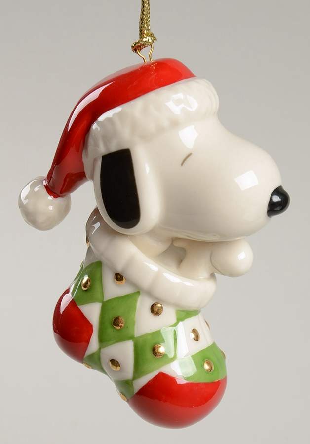 Whimsical Snoopy Ornaments Snoopy In Stocking-Red - With Box by Lenox-1