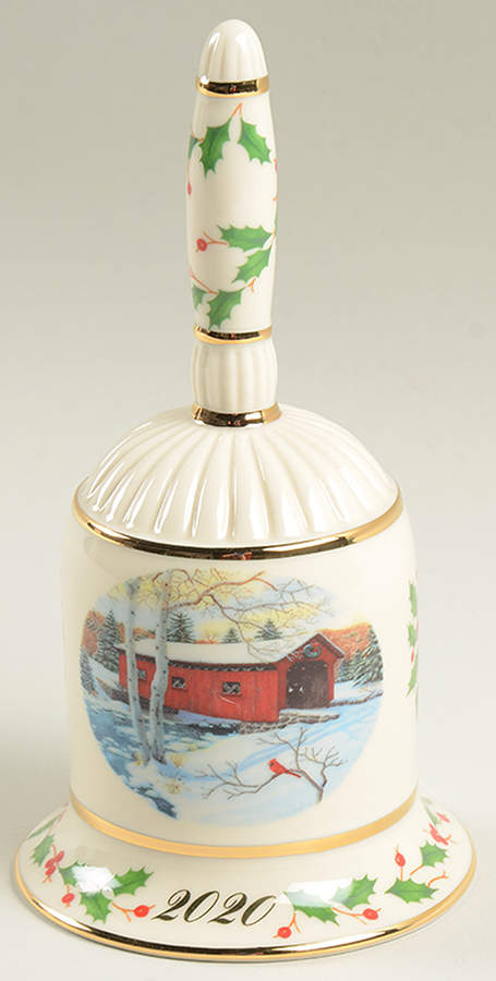 Annual Holiday Bell 2020-Covered Bridge - No Box by Lenox-1