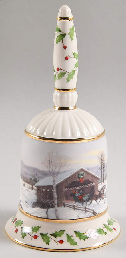 Annual Holiday Bell Covered Bridge - No Box by Lenox-1