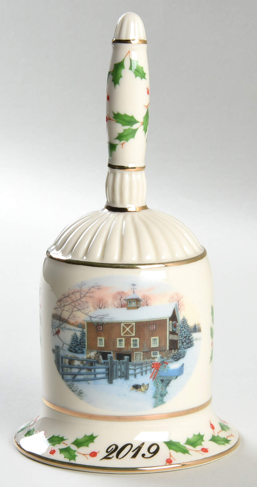 Annual Holiday Bell 2019-Barn Scene - No Box by Lenox-1