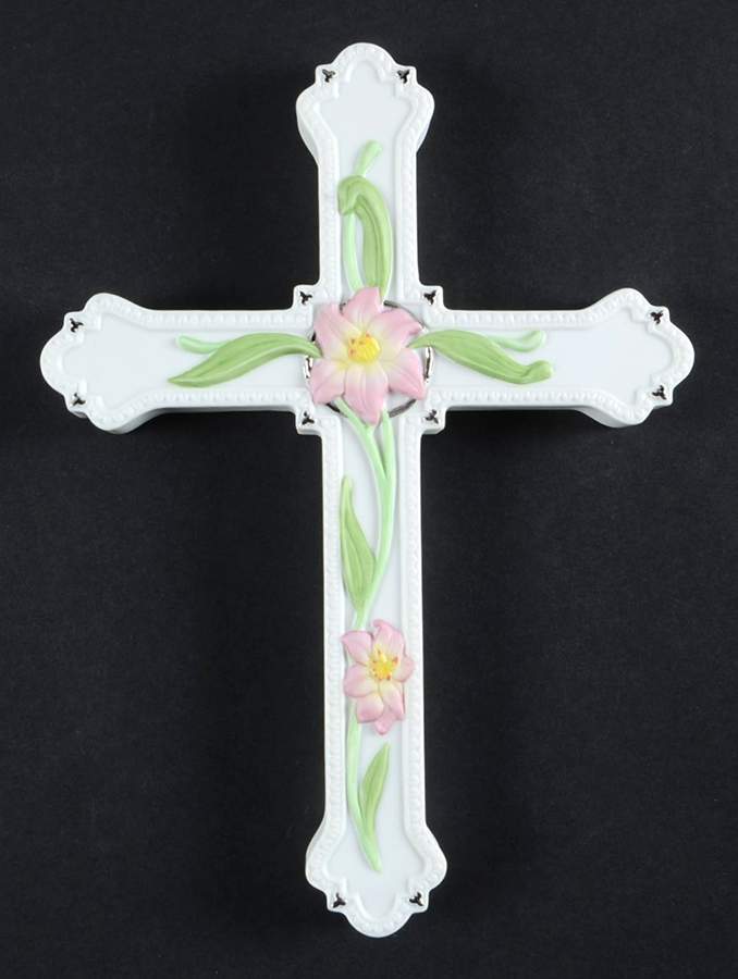 China Treasures Cross Lily Wall Cross-Color-Matte - Boxed by Lenox-1