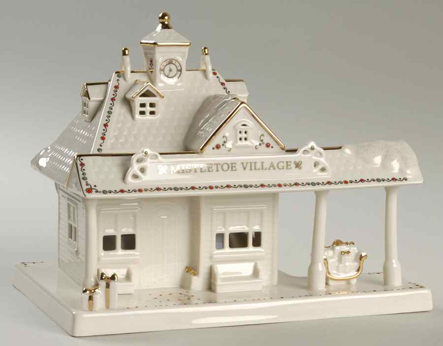 Mistletoe Park Village Train Station - No Box by Lenox-1