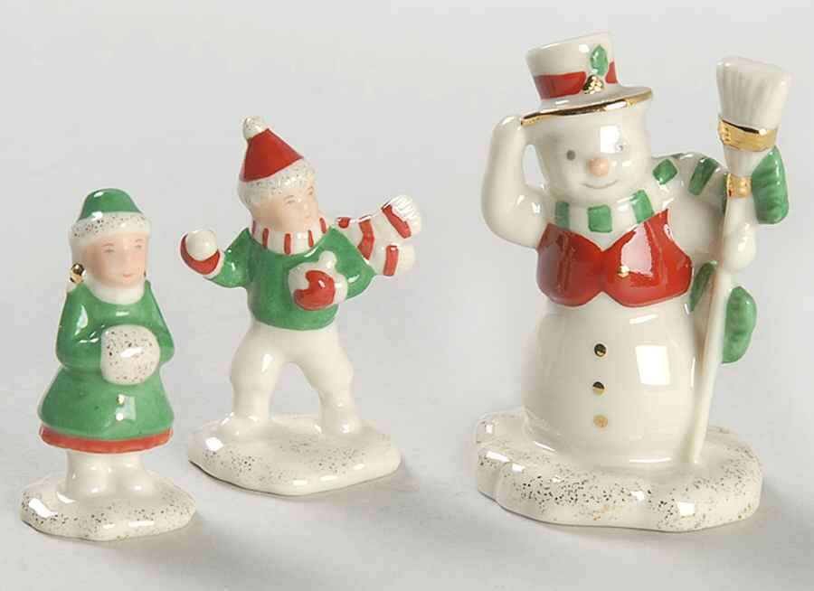 Mistletoe Park Village Snowman And Children-Set Of 3 - No Box by Lenox-1