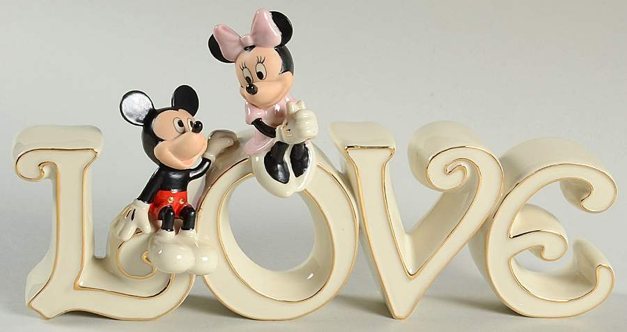 Disney Sweethearts Mickey & Minnie True Love-10 1/8w - Boxed by Lenox-1
