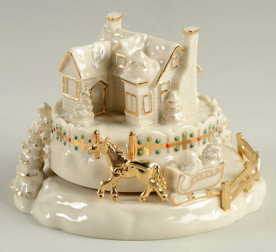 China Jewels Musicals Winter Cottage-Deck The Halls - Boxed by Lenox-1