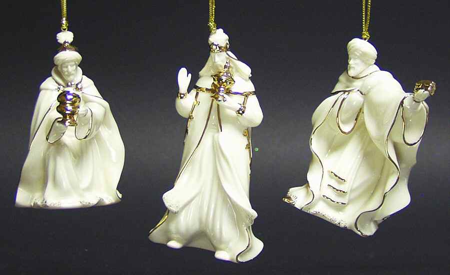 Nativity Ornaments-Figural Three Kings-Set - Boxed by Lenox-1