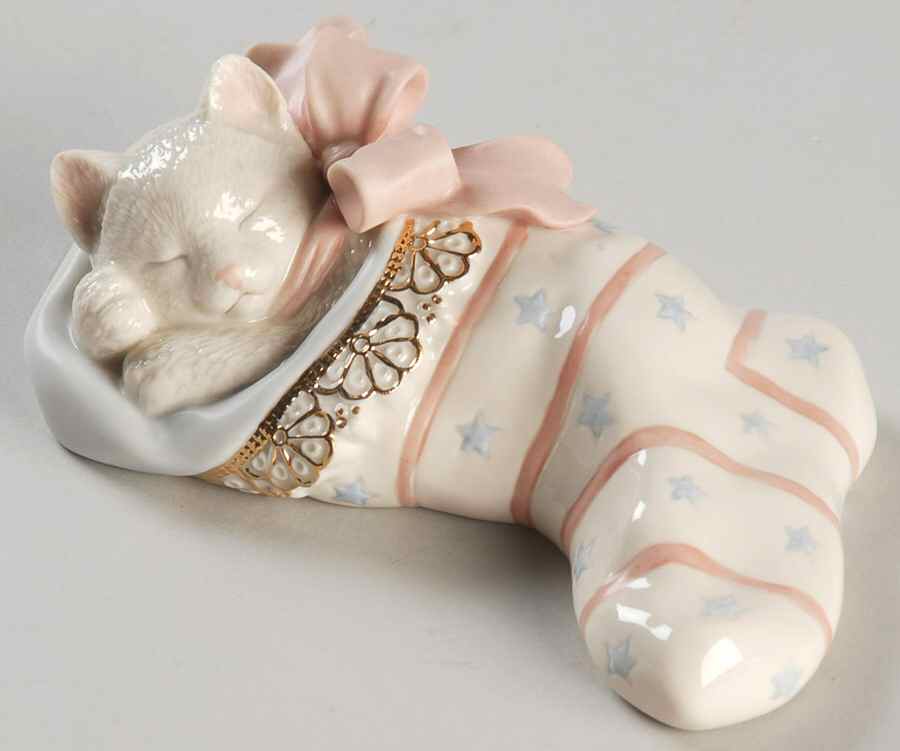 Classic Cat Collection Christmas Dreams-Cat Sleeping In Stockin - Boxed by Lenox-1