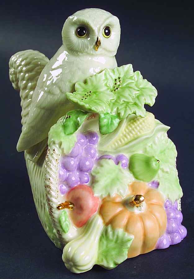 Garden Bird Music Box Collection Owl's Autumn Song-Autumn Leaves - No Box by Lenox-1