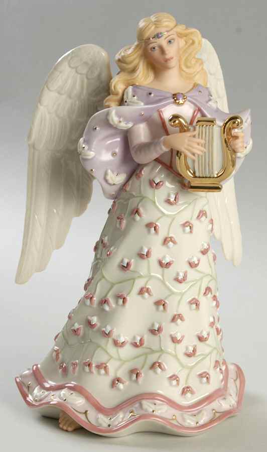 A King Is Born Nativity Angel With Lyre - No Box by Lenox-1