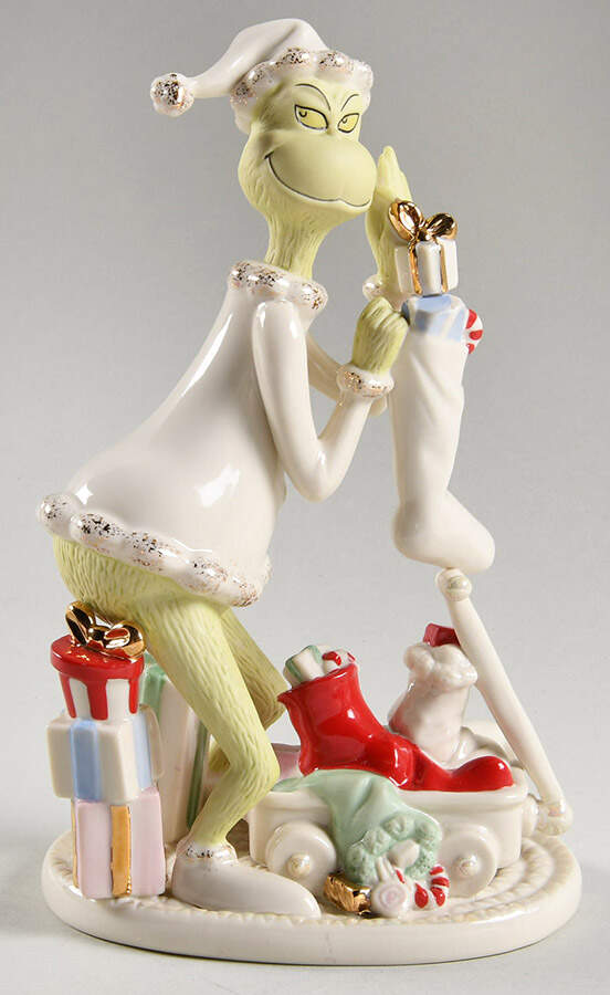 Dr Seuss Figurines Grinch's Wagon - Boxed by Lenox-1