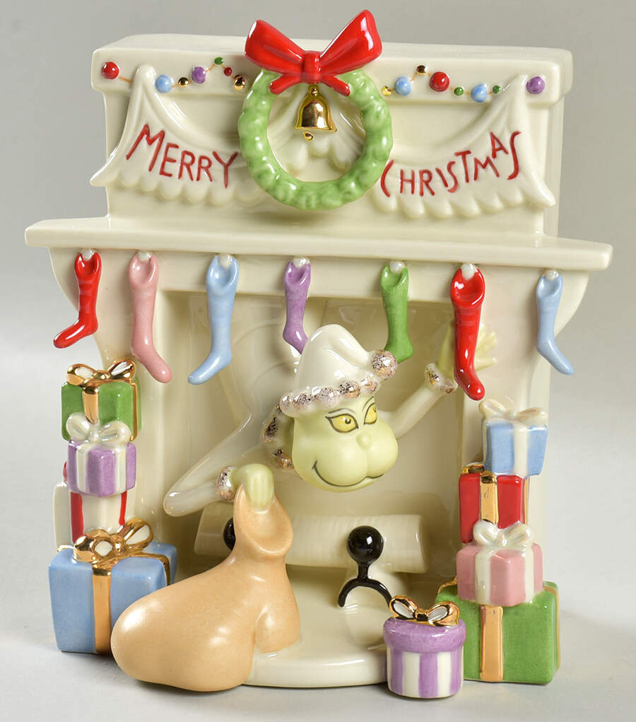 Dr Seuss Figurines Grinch Steals The Stockings - Boxed by Lenox-1