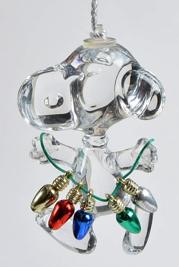 Crystal Snoopy Ornaments Snoopy With Lights - Boxed by Lenox-1