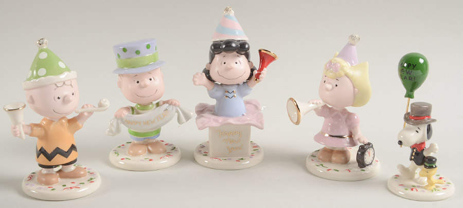 Peanuts Figurines Happy New Year - 5 Pc Set - No Box by Lenox-1
