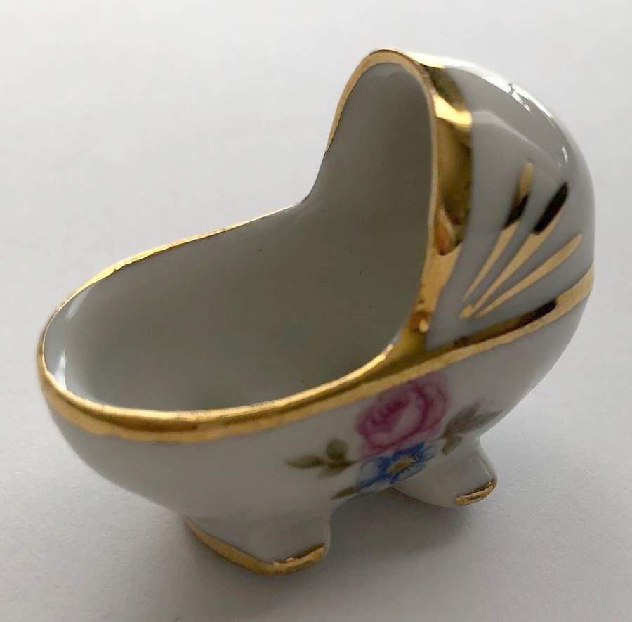 Limoges Miniature Figurines & Giftware Baby Crib-White - No Box by Limoges-French-1