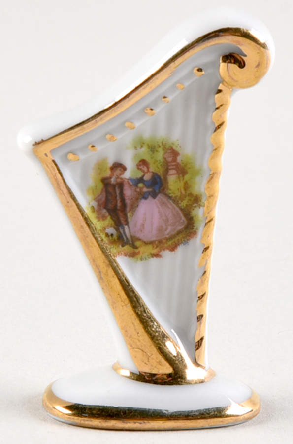 Limoges Miniature Figurines & Giftware Harp - White - No Box by Limoges-French-1