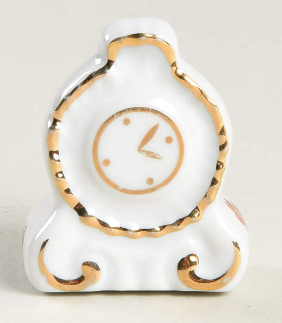 Limoges Miniature Figurines & Giftware Round Floral Clock - No Box by Limoges-French-1