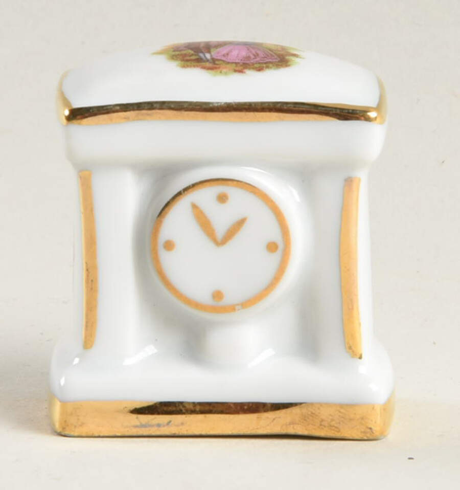 Limoges Miniature Figurines & Giftware Clock-Couple Dancing - No Box by Limoges-French-1