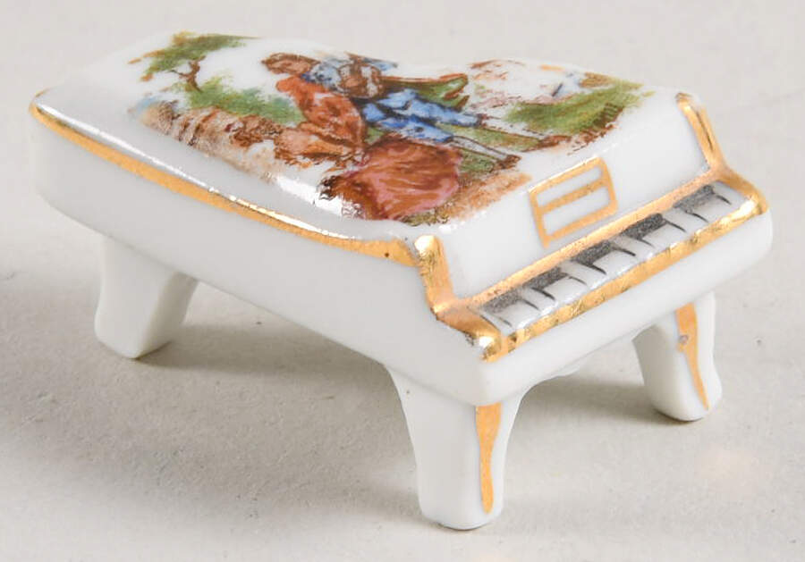 Limoges Miniature Figurines & Giftware Piano - White Serenade - No Box by Limoges-French-1