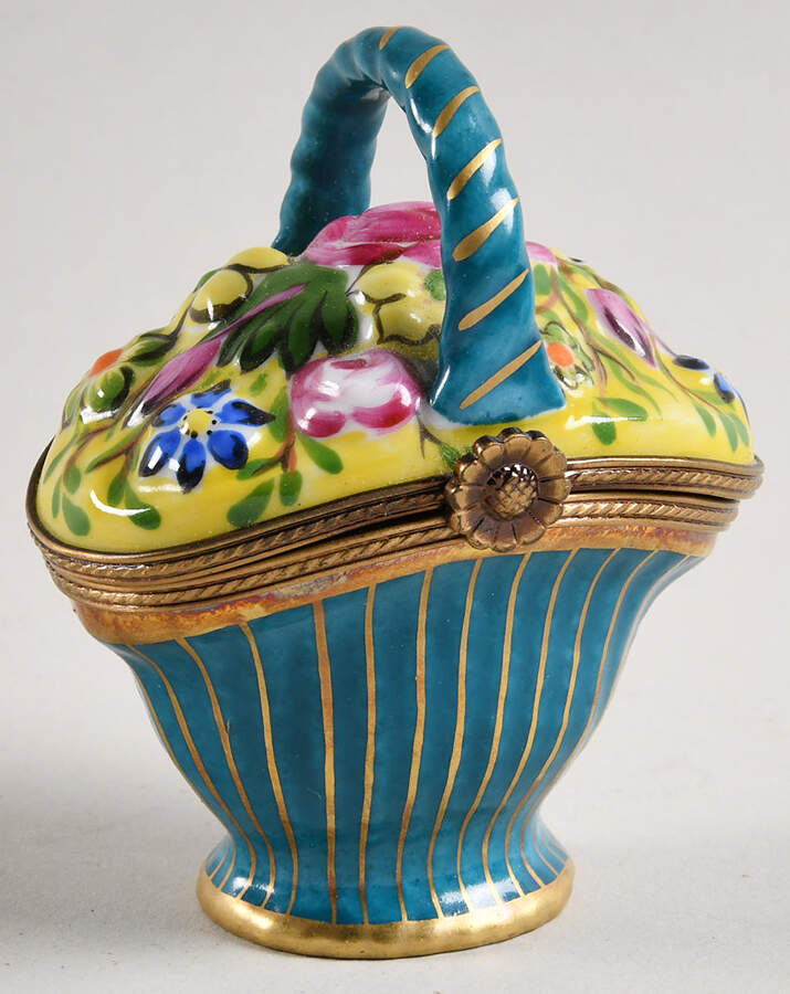 Limoges Miniature Figurines & Giftware Flower Basket Box - No Box by Limoges-French-1