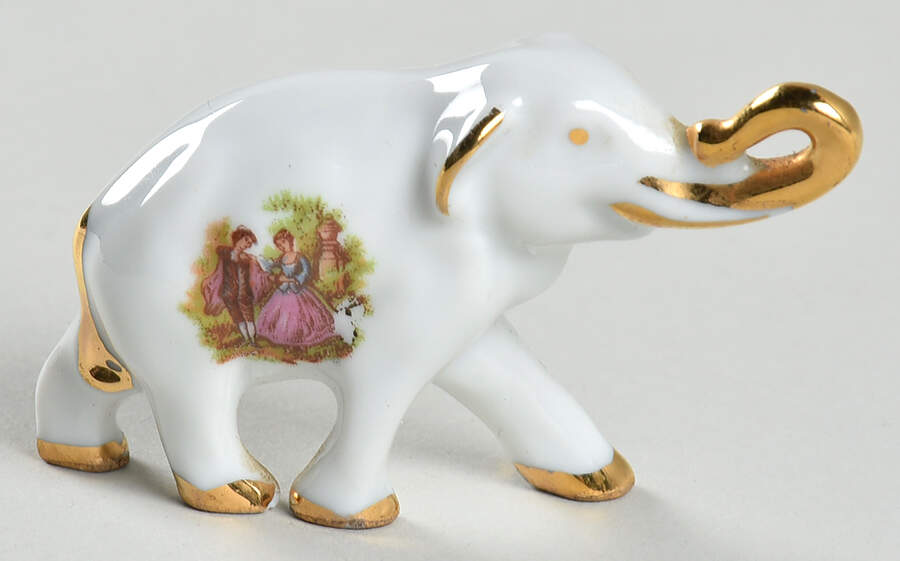 Limoges Miniature Figurines & Giftware Elephant-White - No Box by Limoges-French-1