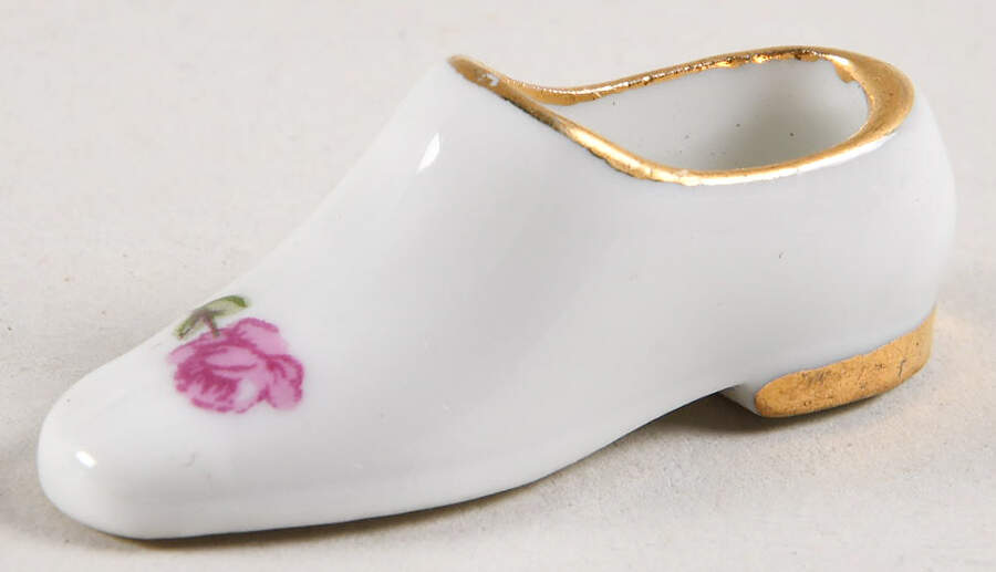 Limoges Miniature Figurines & Giftware Shoe Flat -White - No Box by Limoges-French-1