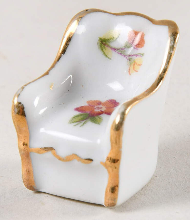 Limoges Miniature Figurines & Giftware Chair -Square - No Box by Limoges-French-1