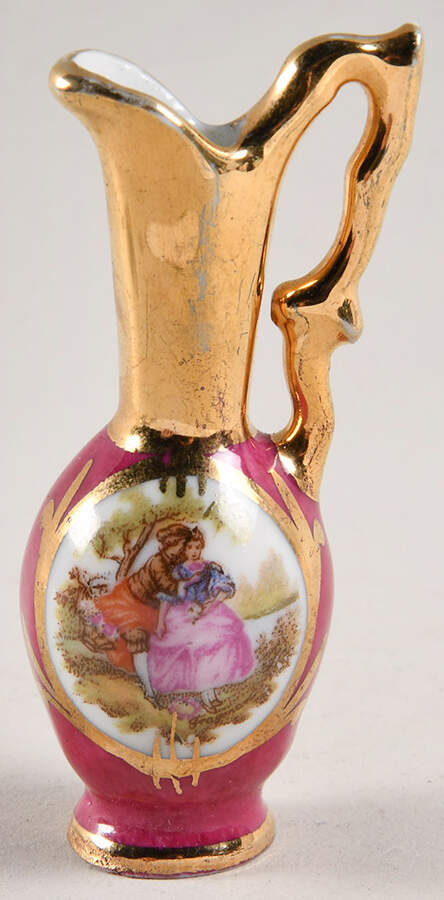 Limoges Miniature Figurines & Giftware Pitcher-Red/Embrace - No Box by Limoges-French-1