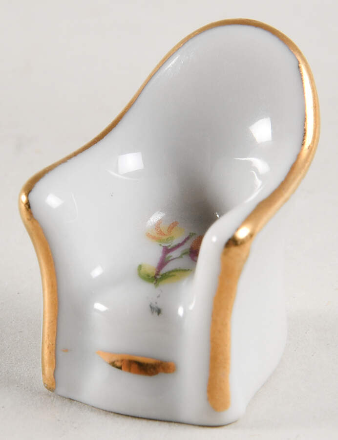 Limoges Miniature Figurines & Giftware Chair-Round, 1 Flower Spray - No Box by Limoges-French-1