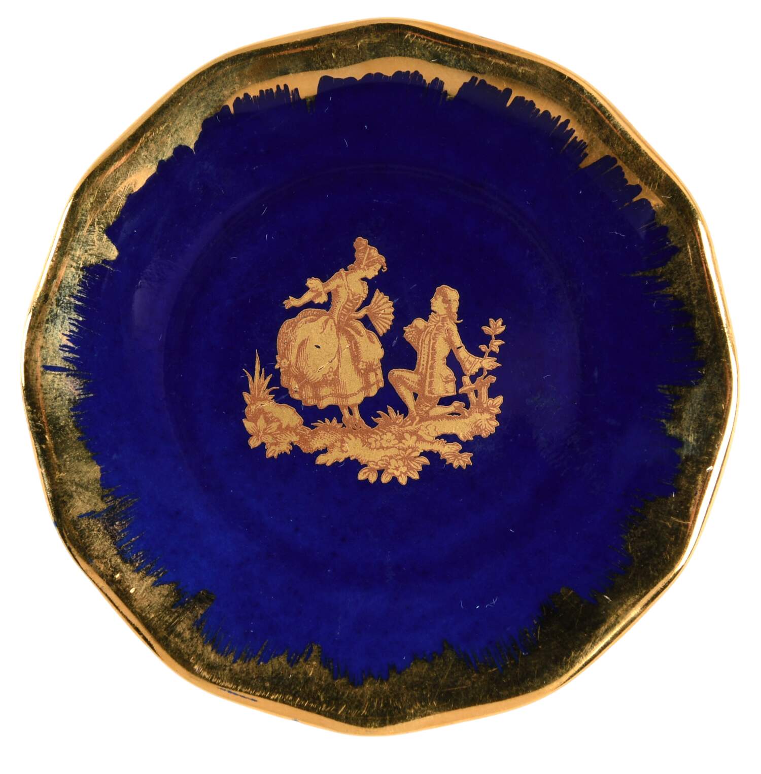 Limoges Miniature Figurines & Giftware Courting Plate-Cobalt Blue - No Box by Limoges-French-1