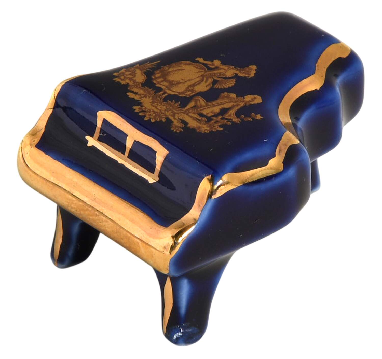 Limoges Miniature Figurines & Giftware Piano-Cobalt/No Stool - No Box by Limoges-French-1