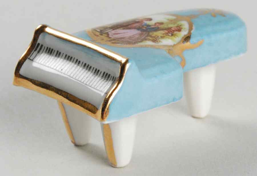 Limoges Miniature Figurines & Giftware Piano---Blue - No Box by Limoges-French-1