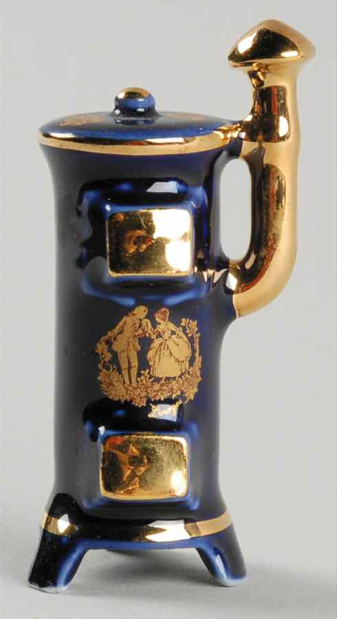 Limoges Miniature Figurines & Giftware Wood Stove-Cobalt Courting - No Box by Limoges-French-1