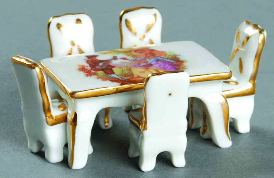 Limoges Miniature Figurines & Giftware Table And Chairs - No Box 42 by Limoges-French-1