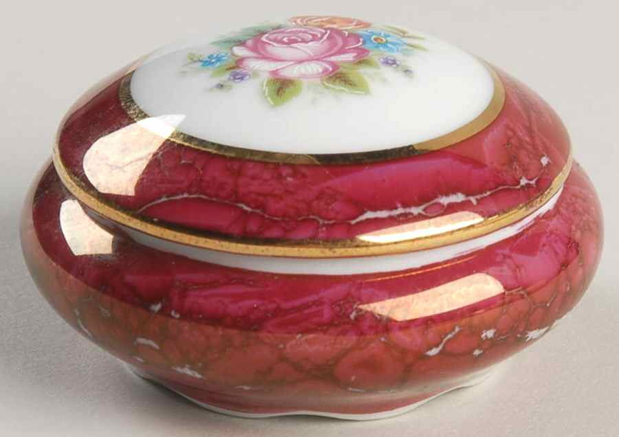 Limoges Miniature Figurines & Giftware Covered Box-Red - No Box by Limoges-French-1