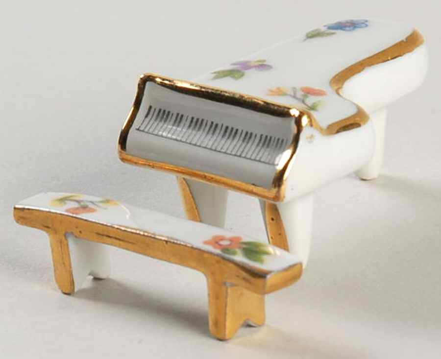 Limoges Miniature Figurines & Giftware Piano With Bench - No Box by Limoges-French-1