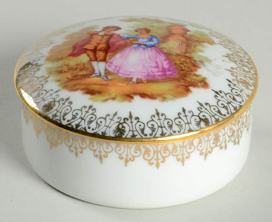 Limoges Miniature Figurines & Giftware Covered Box-Round-White - No Box by Limoges-French-1