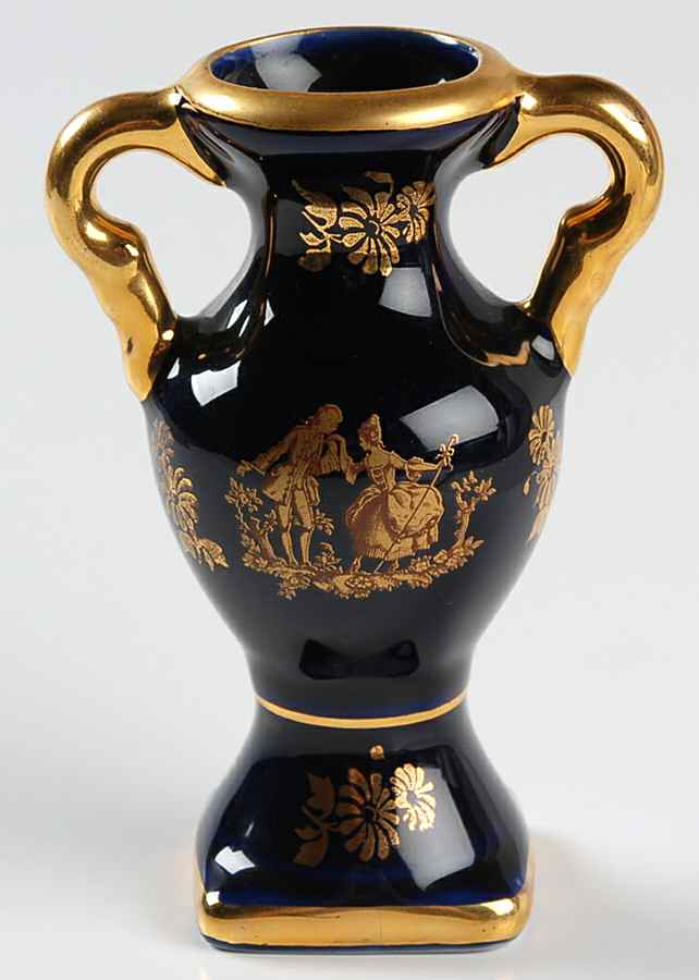Limoges Miniature Figurines & Giftware Vase-Cobalt Blue - No Box by Limoges-French-1