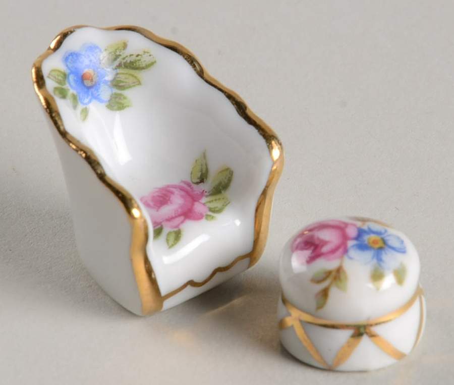 Limoges Miniature Figurines & Giftware Chair With Foot Stool - No Box by Limoges-French-1