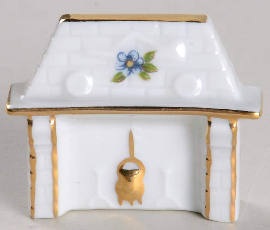 Limoges Miniature Figurines & Giftware Fireplace-1 Blue Flower - No Box by Limoges-French-1